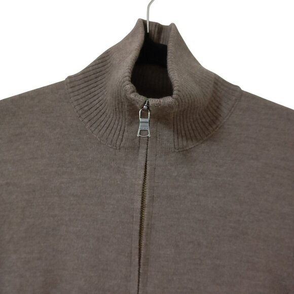 Banana Republic Cardigan Extra Fine Merino Wool Zip-Up Sweater Small Brown Mens - Picture 3 of 10